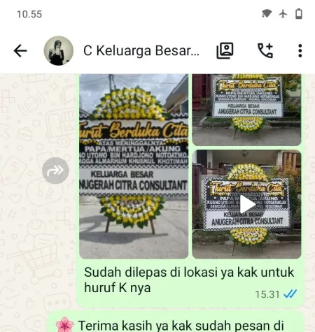 Pengiriman Papan Bunga Duka Graha Bhakti Budaya