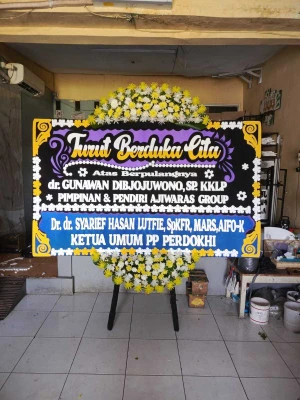 Papan Bunga di Graha Bhakti Budaya